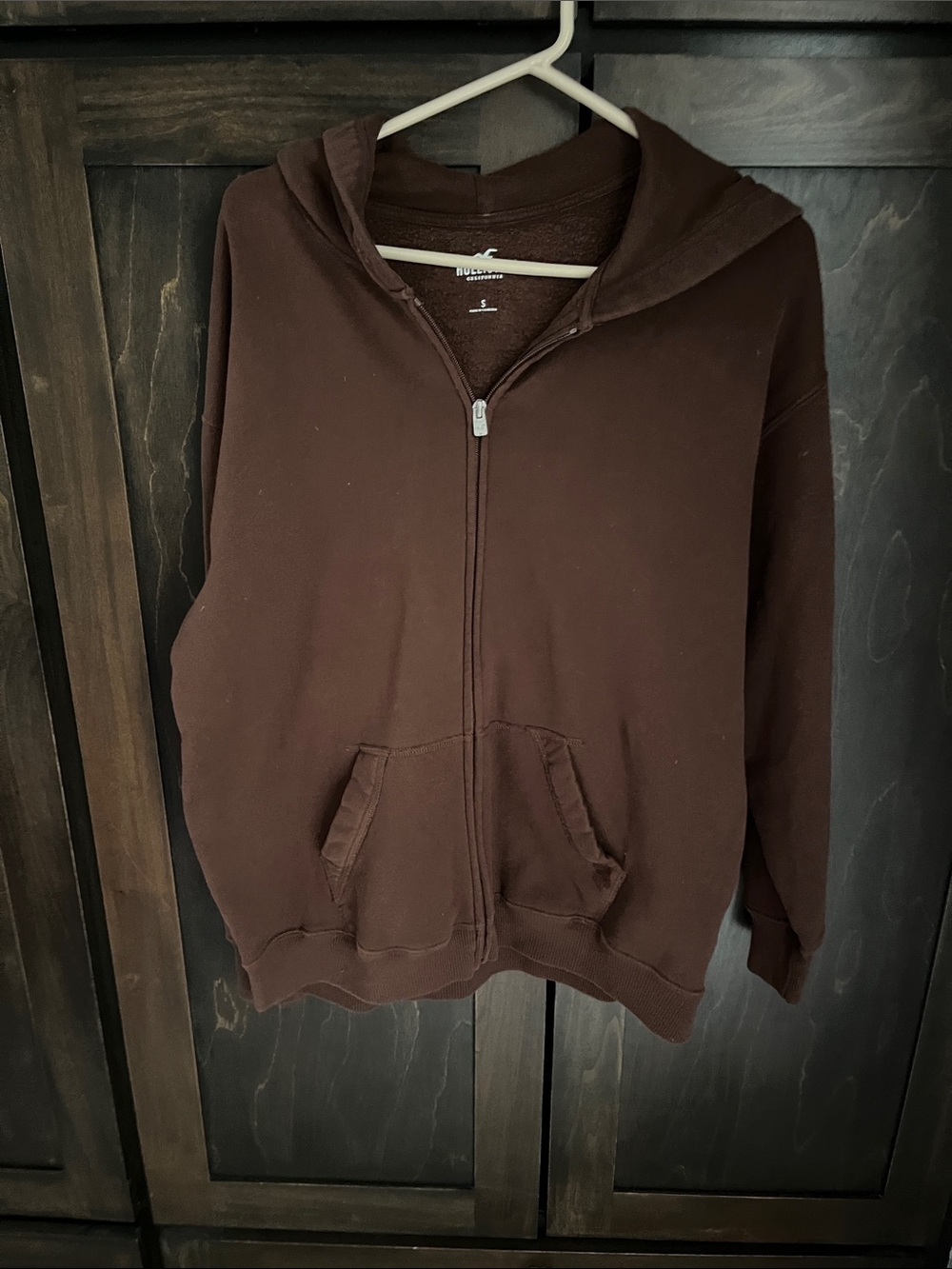 Hollister Chocolate Brown Full-Zip Hoodie